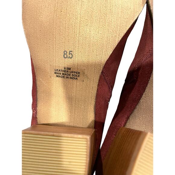 Diba Sleek Bootie 8.5 Red Burgundy Leather Boot Fall Winter autumn - Picture 8 of 8